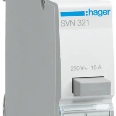 Pulsante INS Hager 16A 230V 0 chiusura 1 apertura 0 invertitore grigio 1UM 