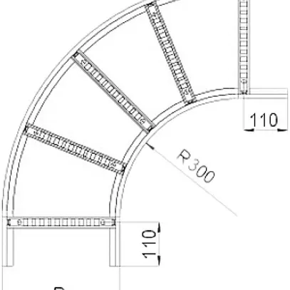 Bogen 90° horizontal Bettermann 110×500mm für Kabelleiter bandverzinkt 