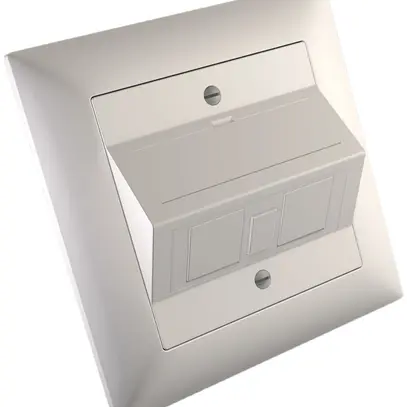 Prise de raccordement ENC 30° Cecoflex EDIZIOdue pour 2×RJ45 Keystone/1×CLIK LC 