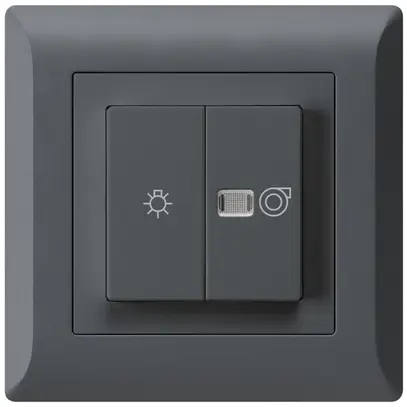 Interrupteur lumineux ENC kallysto.line anthracite 1/1L symbole lumineux+ventil. 