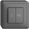AP-Schalter für Licht und Ventilation EDIZIOdue dunkelgrau, KS, LED gelb 