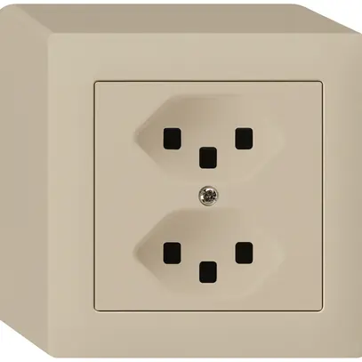 Prise AP kallysto 2×T23 beige bornes enfichables 