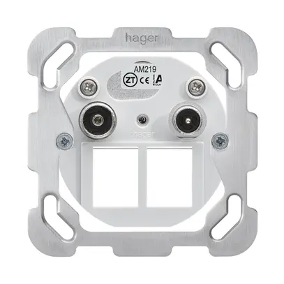 Inserto per presa multimedia Hager R/TV montaggio F 19dB 2GHz 