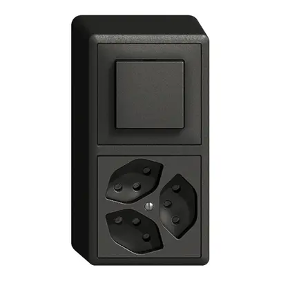 Combinazione AP EDIZIOdue 3/1P+3×T13 nero 