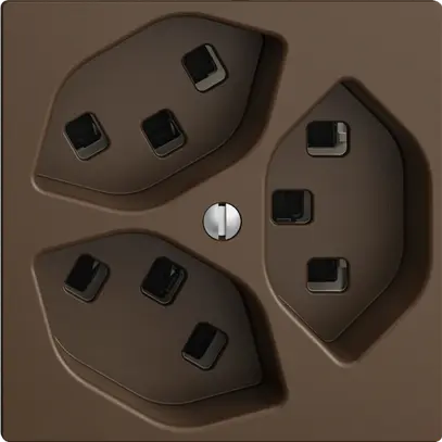 Prise EDIZIOdue 3×T23 coffee 16A, avec bornes enf. 