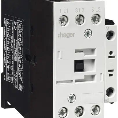 Contattore di potenza Hager 3P+1 chiusura 18A da AC-3 tensione di bobina 24VAC 