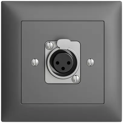 Kit de montage ENC EDIZIOdue XLR 3L P gris foncé 