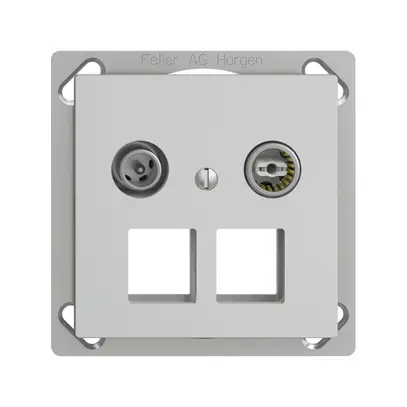 Prise multimédia 11dB INC Edue FM.TE prise terminale/passage 2×RJ45 Keystone grc 