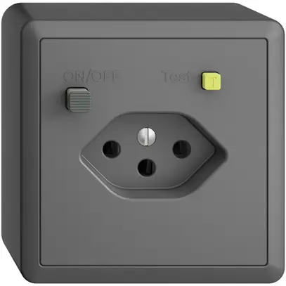 Prise AP EDIZIOdue T13 FI 30mA gris foncé 