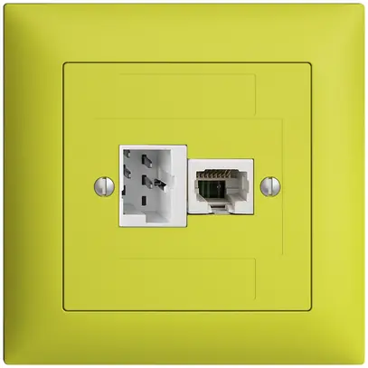 Boîte de raccordement ENC 1×TT,1×RJ45/u 4P EDIZIOdue ITplus ITM lemon 