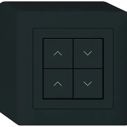 Pulsante per tapparelle KNX AP Hager BA kallysto Q quadruplo 88×88mm nero 