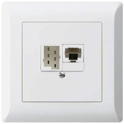 Boîte ENC kallysto.line 1×RJ45u+1×TT83 blanc 