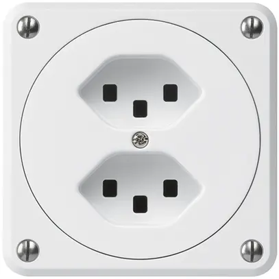 Presa INC robusto 2×tipo 23 bianco senza copercchio 