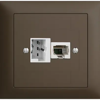 Presa INS 1×T+T,1×RJ45/u 4P EDIZIOdue ITplus ITM coffee 