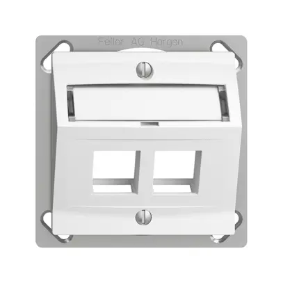 Kit montaggio INS Edue FM.TE, con cappa d.uscita obliqua, per 2×Keystone, bianco 