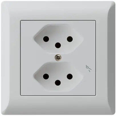 Prise ENC kallysto.line 2×T13/1 gris clair avec sécurité enfants 