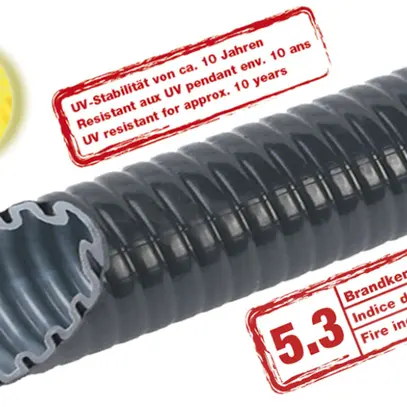 Tube d'installation KRGK Plica M20 résistant aux UV noir 