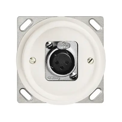 Prise INC XLR 3P blanc, avec douille 3P 