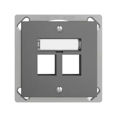 Kit montaggio INS EDIZIOdue FM.TE, uscita dritta, per 2×Keystone, grigio scuro 