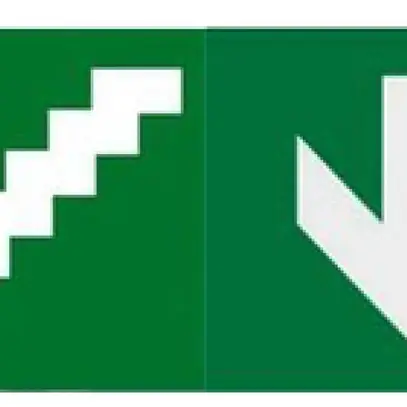 Pictogramme pour luminaire de secours LEG U34LED, biface, escalier de secours 