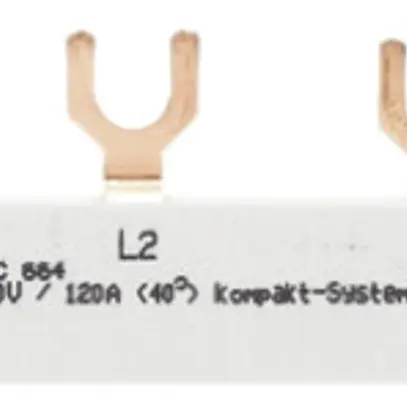 Peigne de raccordement Hager 3P 3L fourche 10mm² 63A 227.5×7mm blanc 