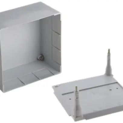 Scatola di derivazione AP Woertz vuota 95×95×51mm grigio chiaro 