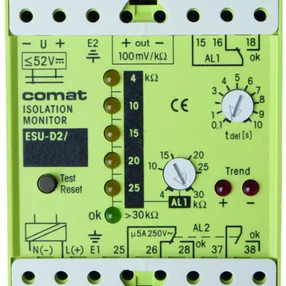 Controllo d'isolazione ComatReleco ESU-D2, 110…240VUC, 2×allarme / 2×uscita 