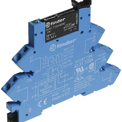 Relè di accoppiamento AMD Finder 38, 1Ch 2A/230VAC SSR morsetti a molla 