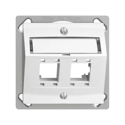 Kit montaggio INC EDIZIOdue, con cappa di uscita obliqua, per 2×RJ45, bianco 