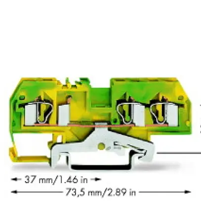 Morsetto di protezione WAGO 4mm² verde/giallo 