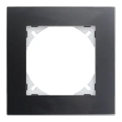 Telaio di copertura EDIZIOdue prestige 1×1 vetro nero 