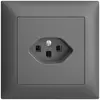 Presa INC EDIZIOdue T23 16A grigio scuro, con morsetti innest. 