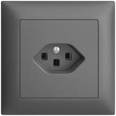 Presa INC EDIZIOdue T23 16A grigio scuro, con morsetti innest. 