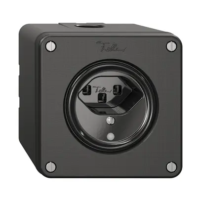 Presa NAPU NEVO, 1×T23, c.LED, nero 