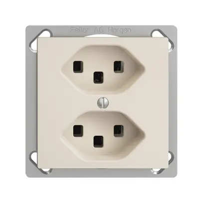 Prise INC 2×T23 16A EDIZIOdue crema, avec bornes enf. 