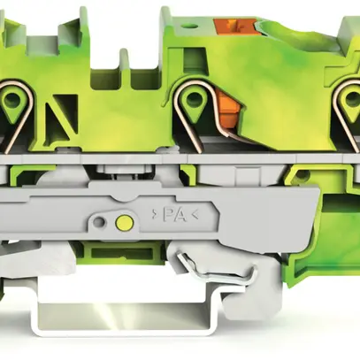 Morsetto di protezione WAGO TOPJOB-S 10mm² 3L verde/giallo serie 2210 