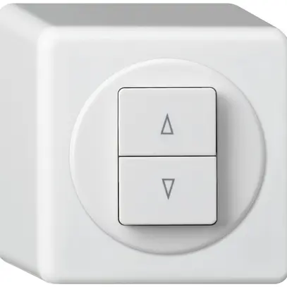 AP-Storenschalter basico weiss mit 2 Funktionstasten Steckklemme 