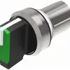 Interruttore rotat. INS EAO45 0-fissa verde, anello argento 