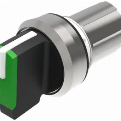 Interruttore rotat. INS EAO45 0-fissa verde, anello argento 