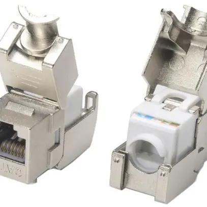 Module de raccordement RJ45 Cecoflex, Keystone, cat.6A/s, gris 