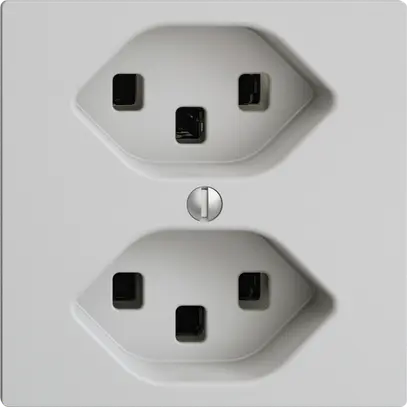 Prise EDIZIOdue 2×T23 gris clair, 16A, avec bornes enf. 
