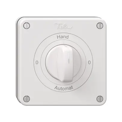 Interruttore rotativo NUP NEVO, 2/1 L, c.manopola, KS, 0-Hand-0-Automat, bianco 