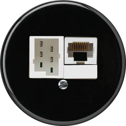 Einsatz zu UP-Dose basico 1×RJ45u+1×TT83 schwarz 
