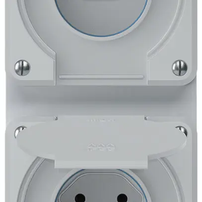 Combinazione INC robusto 2×1, 2×presa T13 IP55 grigio 