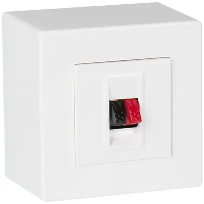 Prise haut-parleur AP ATO blanc simple 1 module 
