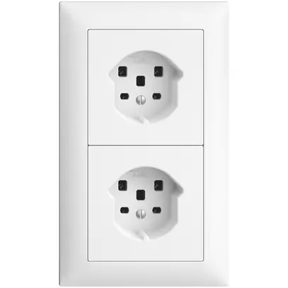 Combinaison ENC EDIZIOdue 2X1 T25 +T25 avec bornes enfichables blanc 