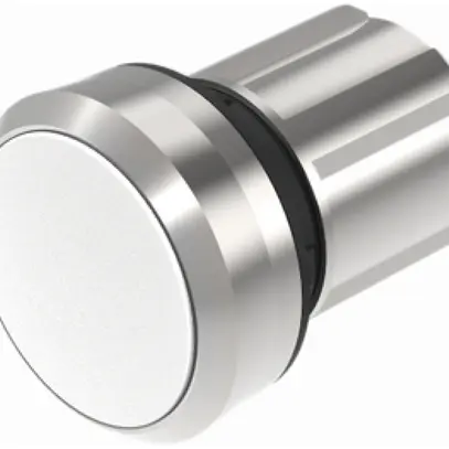 Poussoir INC EAO45, I, blanc, anneau argent affleurant 