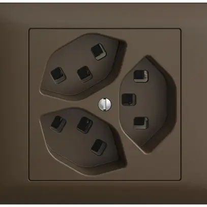 Presa INS 3×T23 16A coffee EDIZIOdue, con morsetti innest. 