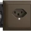 EB-Steckdose EDIZIOdue T23 16A coffee 53mm, Schraubklemmen 