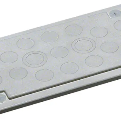 Plaque passe-câbles Hager Univers 235×15×15mm 17 ouvertures de prise de jonction 